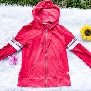 Victoria’s Secret Sequin Zip Up Sweater Pink Size Extra Small XS Hoodie Angel